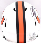 Santana Moss Autographed Miami Hurricanes Lunar Speed Mini Helmet-Beckett W Hologram *Black Image 3