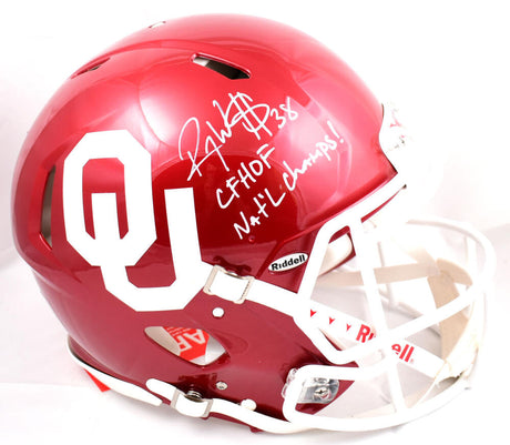 Roy Williams Autographed Oklahoma Sooners F/S Speed Authentic Helmet w/2 Inscriptions- Beckett W Hologram *White Image 1