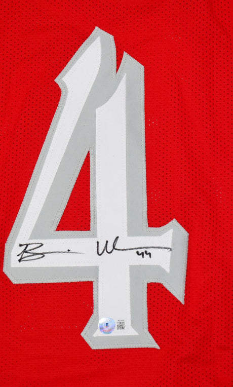 Brian Urlacher Autographed Red College Style Jersey- Beckett W Hologram *Black Image 2