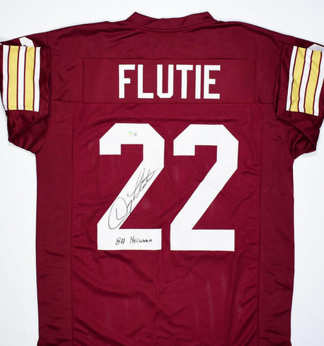 Doug Flutie Autographed Maroon College Style Jersey w/Heisman-Beckett W Hologram *Black Image 1