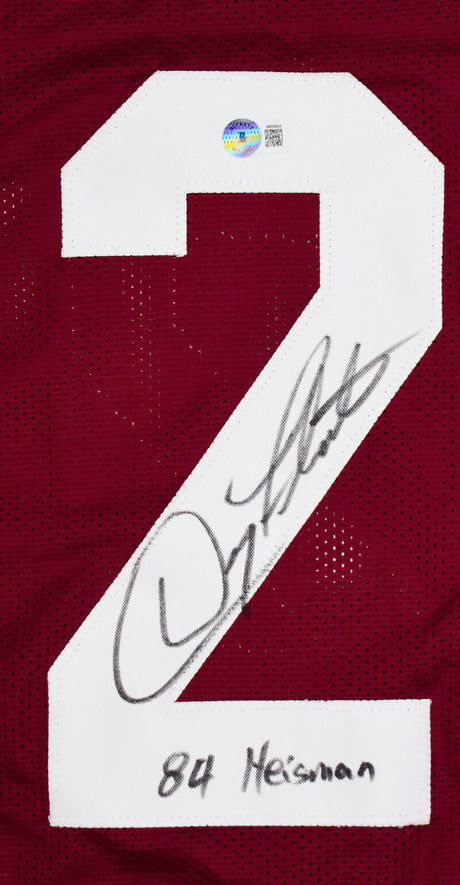 Doug Flutie Autographed Maroon College Style Jersey w/Heisman-Beckett W Hologram *Black Image 2