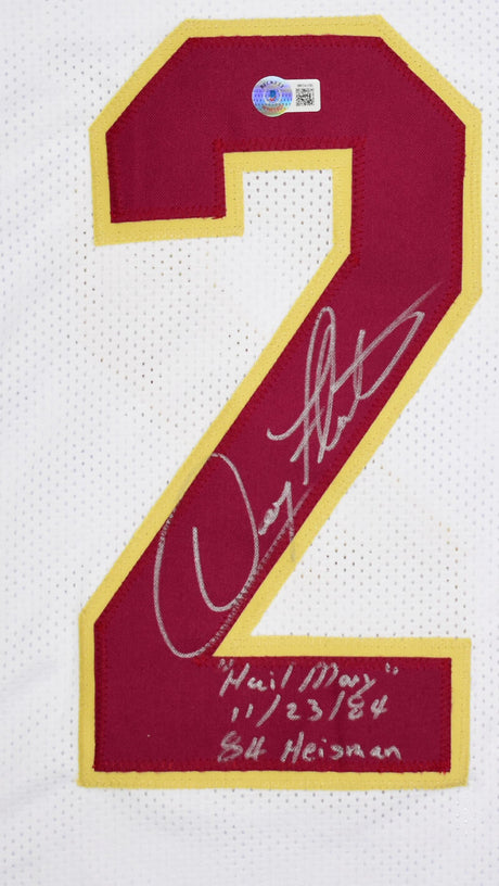 Doug Flutie Autographed Maroon College Style Jersey w/Heisman, Hail Mary- Beckett W Hologram *Silver Image 2