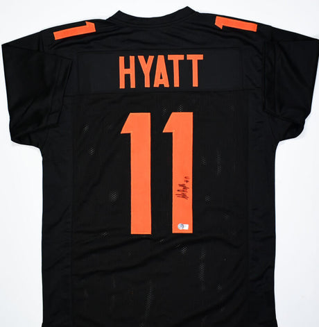 Jalin Hyatt Autographed Black College Style Jersey- Beckett W Hologram *Black Image 1