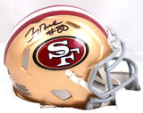 Jerry Rice Autographed San Francisco 49ers Speed Mini Helmet- Fanatics *Black Image 1