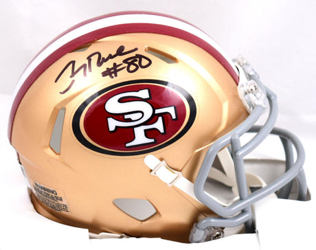 Jerry Rice Autographed San Francisco 49ers Speed Mini Helmet- Fanatics *Black Image 1