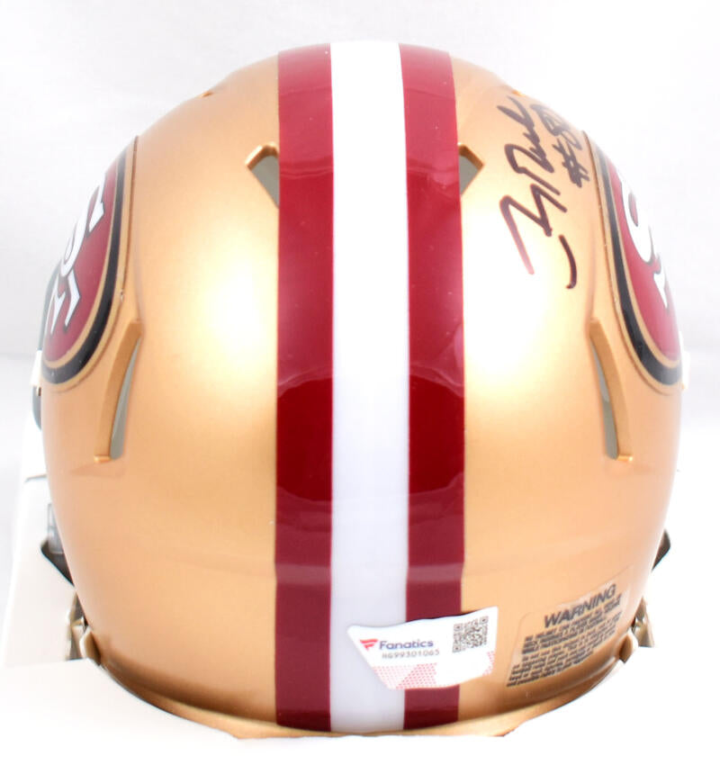 Jerry Rice Autographed San Francisco 49ers Speed Mini Helmet- Fanatics *Black Image 3