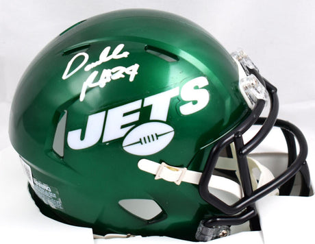 Darrelle Revis Autographed New York Jets Speed Mini Helmet - Beckett W Hologram *White Image 1