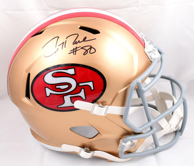 Jerry Rice Autographed San Francisco 49ers F/S 64-95 Speed Helmet - Fanatics *Black Image 1