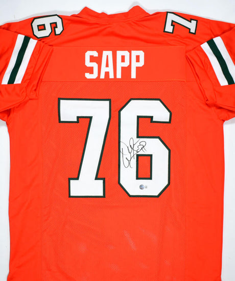 Warren Sapp Autographed Orange College Style Jersey - Beckett W Hologram *Black Image 1