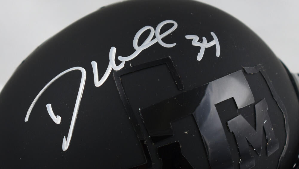 Dante Hall Autographed Texas A&M Aggies Black Schutt Mini Helmet- JSA W *Silver Image 2