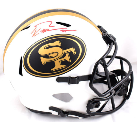 George Kittle Autographed San Francisco 49ers F/S Lunar Speed Helmet- Beckett W Hologram *Red Image 1