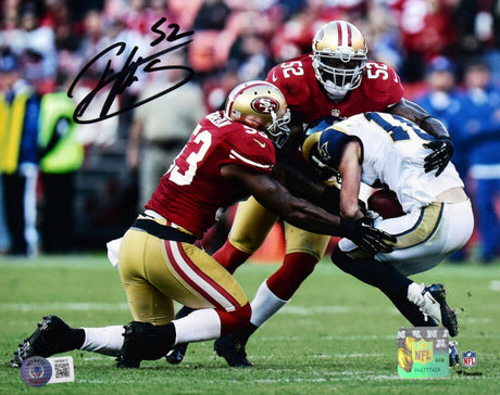 Patrick Willis Signed San Francisco 49ers Tackle 8x10 Photo- Beckett W Hologram *Black Image 1