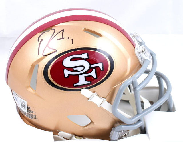 Brandon Aiyuk Autographed San Francisco 49ers Speed Mini Helmet- Beckett W Hologram *Black Image 1