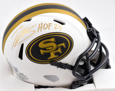 Patrick Willis Autographed San Francisco 49ers Lunar Speed Mini Helmet w/HOF - Beckett W Hologram *Gold Image 1