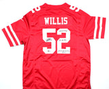 Patrick Willis Autographed 49ers Nike Retired Player Jersey w/ 3 Insc- Beckett W Hologram *Black #'S Bleeding Image 1