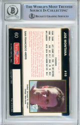 1992 Action Packed Rookie Update #60 Joe Montana San Francisco 49ers BAS Auto Image 2