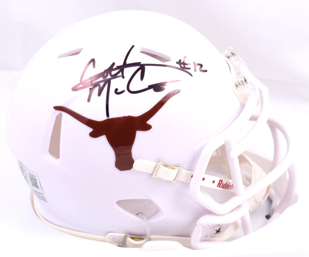 Colt McCoy Autographed Texas Longhorns Speed Mini Helmet-Beckett W Hologram *Black Image 1