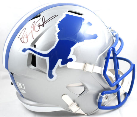 Barry Sanders Autographed Lions 83-02 TB F/S Speed Helmet-Beckett W Hologram *Black Image 1