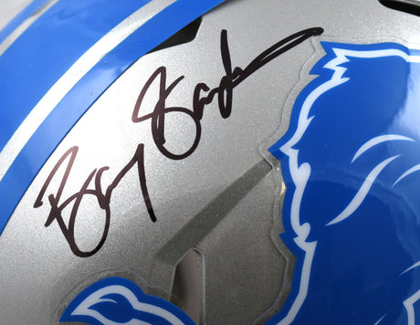 Barry Sanders Autographed Detroit Lions F/S Speed Authentic Helmet-Beckett W Hologram *Black Image 2