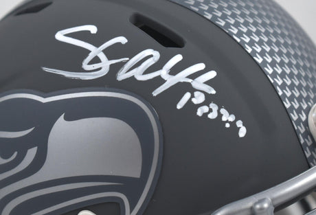 Shaun Alexander Autographed Seattle Seahawks Slate Mini Helmet-Beckett W Hologram *White Image 2