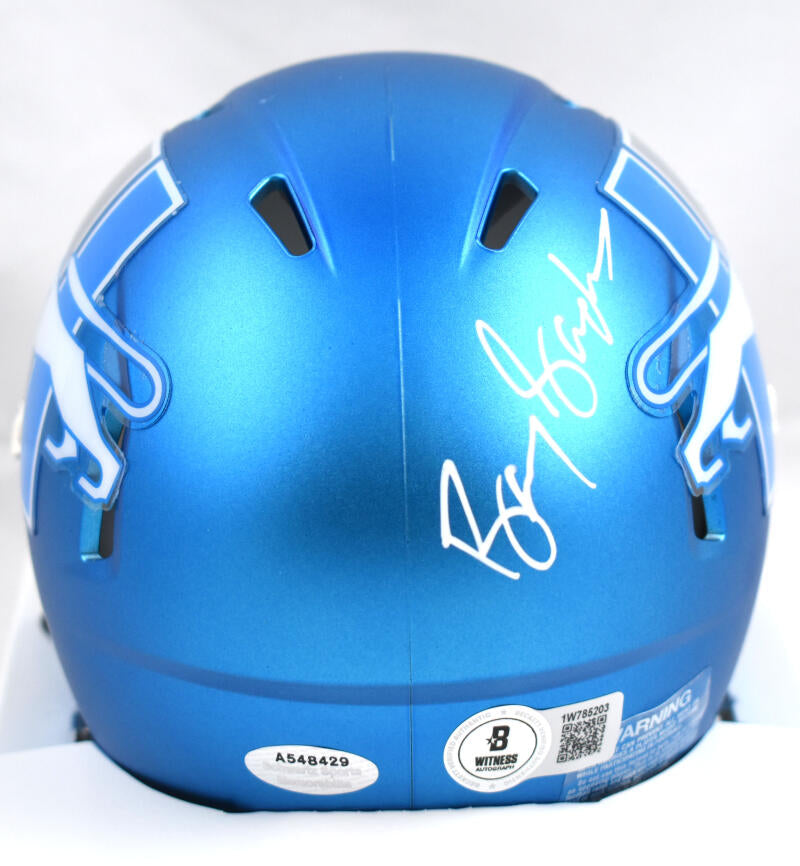 Barry Sanders Autographed Detroit Lions Alternate Speed Mini Helmet-Beckett W Hologram *White Image 3