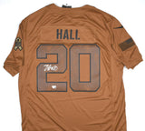 Breece Hall Autographed New York Jets Nike Salute to Service Limited Jersey - Fanatics *Silver Image 1