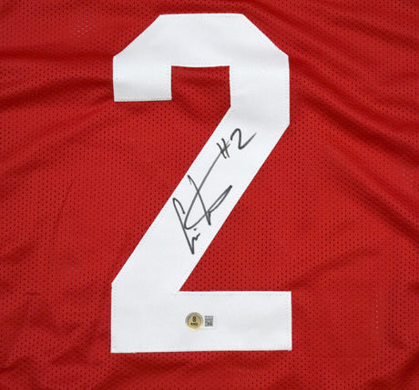 Cris Carter Autographed Red College Style Jersey - Beckett W Hologram *Black Image 2