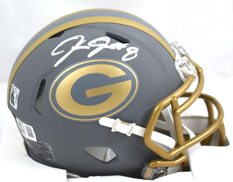 Josh Jacobs Autographed Green Bay Packers Slate Speed Mini Helmet-Beckett W Hologram *White Image 1