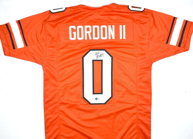 Ollie Gordon II Autographed Orange College Style Jersey - Beckett W Hologram *Black Image 1