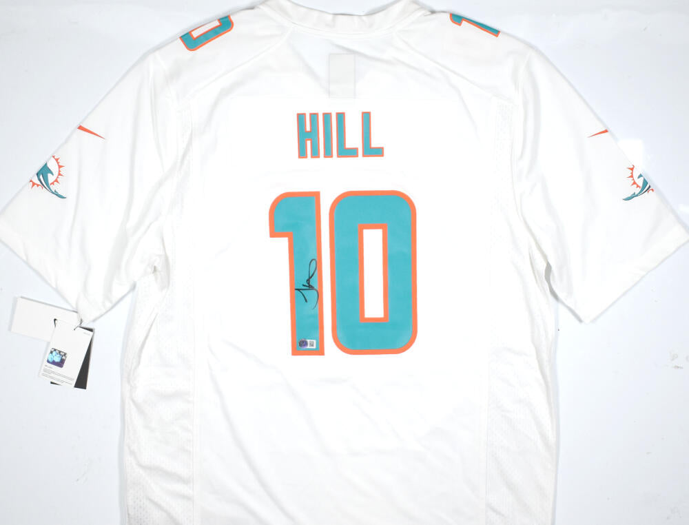 Tyreek Hill Autographed Miami Dolphins Nike White Game Jersey-Beckett W Hologram *Black Image 1