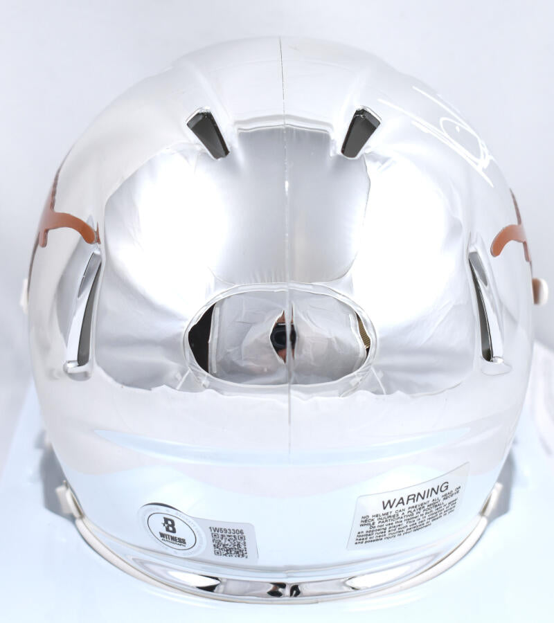 Vince Young Autographed Texas Longhorns Chrome Speed Mini Helmet - Beckett W Hologram *White Image 3