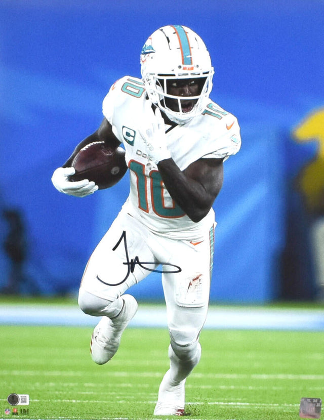 Tyreek Hill Autographed Miami Dolphins 16x20 White Jersey Photo- Beckett W Hologram *Black Image 1