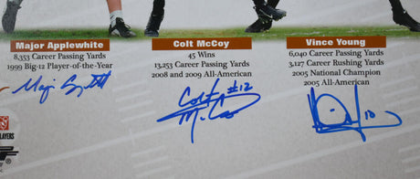 Vince Young Colt McCoy Major Applewhite Signed Longhorns 16x20 Photo- Beckett W Hologram *Blue Image 2