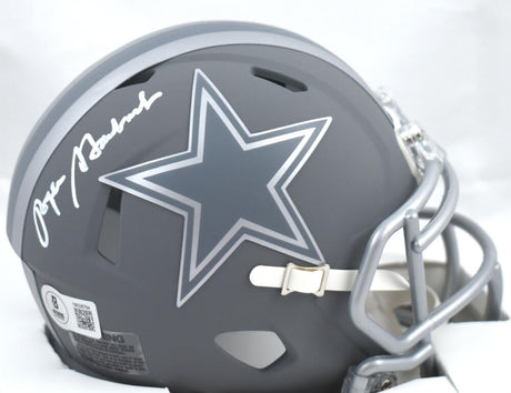 Roger Staubach Autographed Dallas Cowboys Slate Speed Mini Helmet-Beckett W Hologram *White Image 1