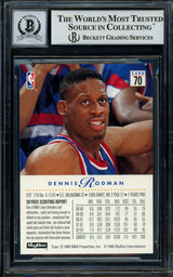 Dennis Rodman Autographed 1993-94 Skybox Card #70 Detroit Pistons Auto Grade Gem Mint 10 Beckett BAS Stock #194607