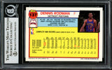 Dennis Rodman Autographed 1992-93 Topps Card #137 Detroit Pistons In Silver Beckett BAS Stock #195075