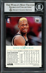 Dennis Rodman Autographed 1993-94 Skybox Card #280 San Antonio Spurs Beckett BAS Stock #195137