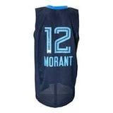 Ja Morant Signed Custom Navy Blue Pro - Style Basketball Jersey BAS - Sports Integrity