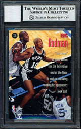 Dennis Rodman Autographed 1994-95 Skybox Card #336 San Antonio Spurs Auto Grade 10 Beckett BAS #12518903