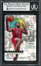 Dennis Rodman Autographed 1996-97 Skybox E-XL Card #13 Chicago Bulls Beckett BAS #12517034