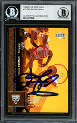 Dennis Rodman Autographed 1996-97 Upper Deck Card #19 Chicago Bulls Beckett BAS #12517056