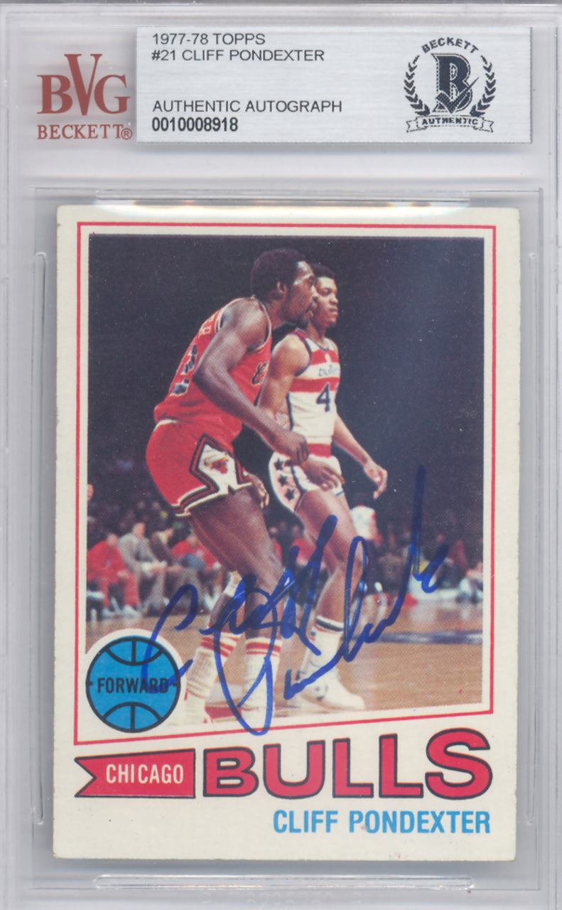 Cliff Pondexter Autographed 1977 Topps Card #21 Chicago Bulls Beckett BAS #10008918