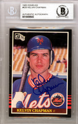 Kelvin Chapman Autographed 1985 Donruss Card #626 New York Mets Beckett BAS #10009543