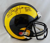 Marshall Faulk Autographed F/S ProLine Rams 81-99 TB Helmet W/ 6 Insc- JSA W Aut