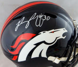 Phillip Lindsay Autographed Denver Broncos F/S Speed Helmet- JSA W Auth *White