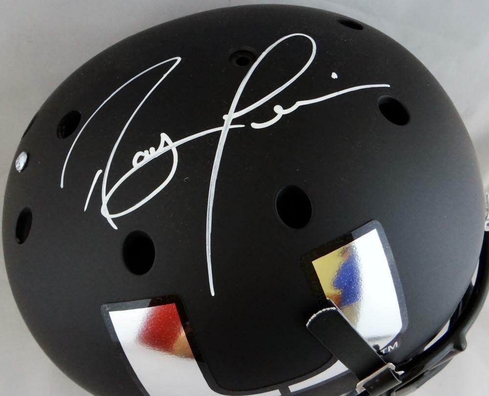 Ray Lewis Signed Miami Hurricanes Black Schutt F/S Helmet - Beckett Auth *White