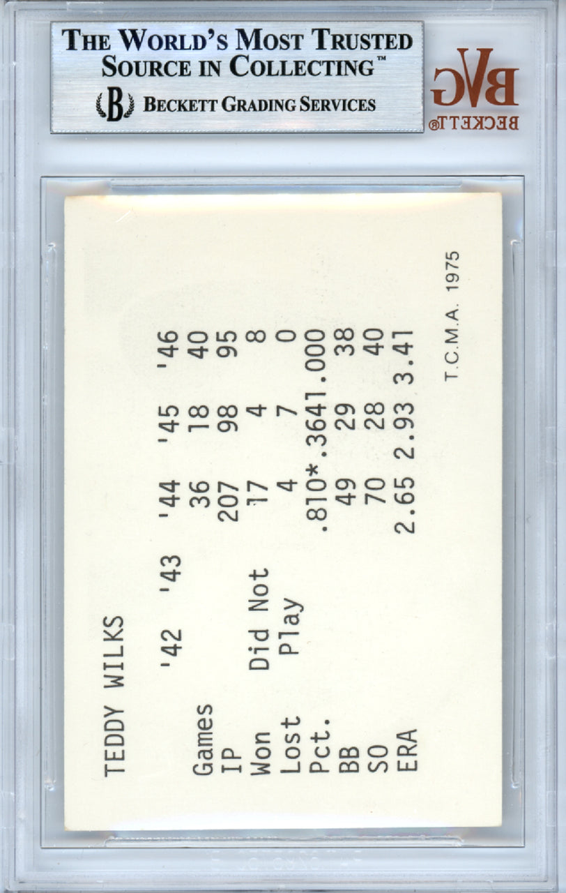 Ted Wilks Autographed 1975 TCMA Card #63 St. Louis Cardinals Beckett BAS #10378485