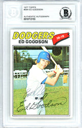 Ed Goodson Autographed 1977 Topps Card #584 Los Angeles Dodgers Beckett BAS #10712153