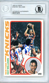 Ray Williams Autographed 1978-79 Topps Rookie Card #129 New York Knicks Beckett BAS #10712270