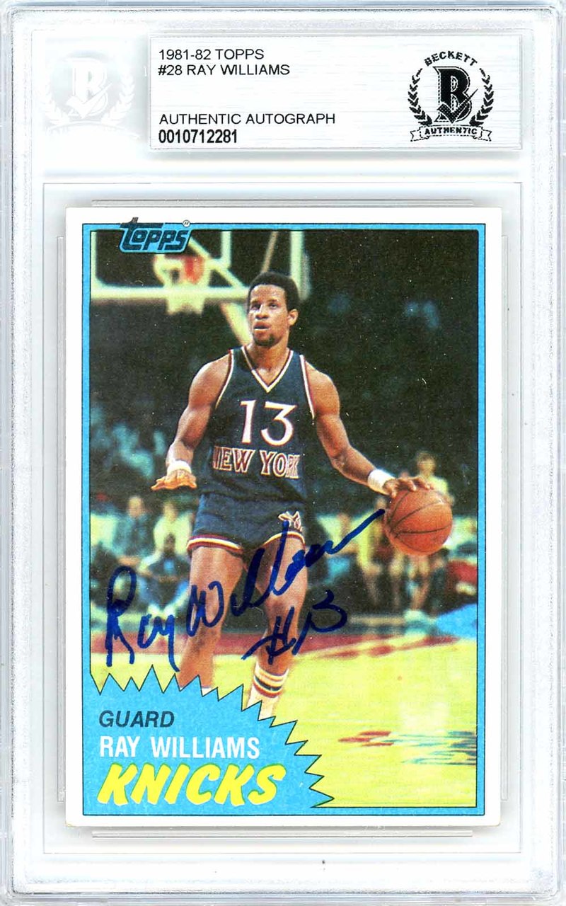 Ray Williams Autographed 1981-82 Topps Card #28 New York Knicks Beckett BAS #10712281